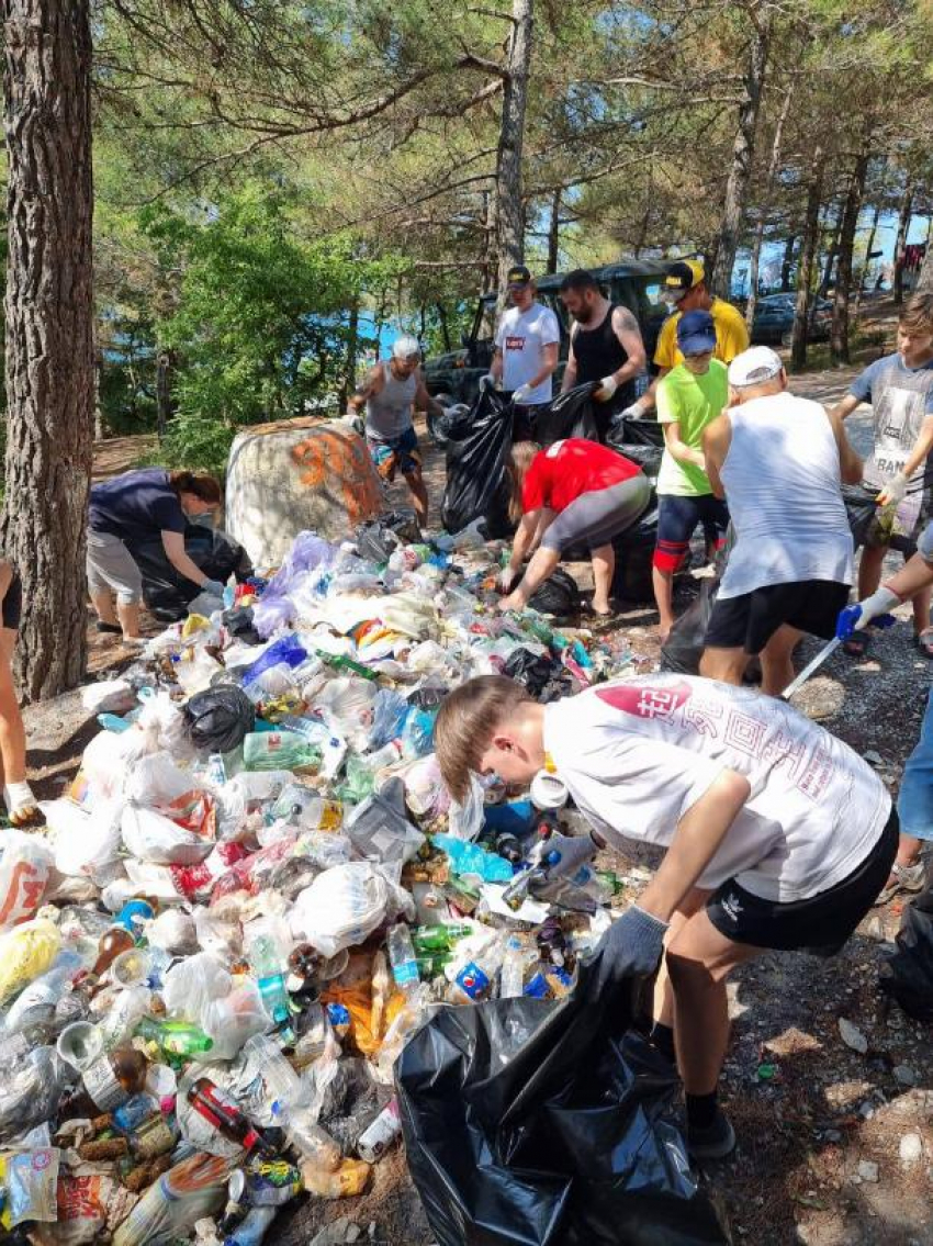 В Геленджике жители очистили от мусора территорию «Сосновки»